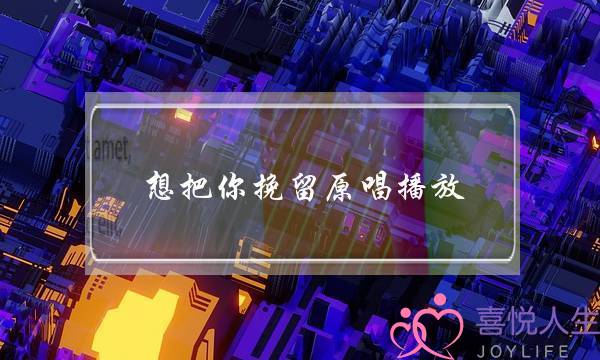 想把你挽留原唱播放(想把你挽留原唱播放视频)-泡学网-喜悦人生,挽回婚姻,分手挽回,经验婚姻,情感挽回,情感咨询,分离小三,泡学书籍